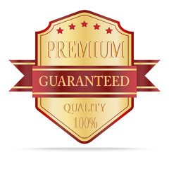 Luxury gold shields and red ribbon