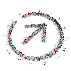 People in the form of arrows.