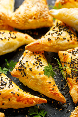 Puff pastry stuffed with vegetables