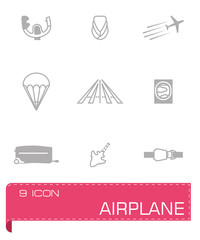 Vector Airplane icon set