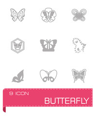 Vector Butterfly icon set