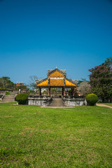 Fototapeta na wymiar pavilion in parks of citadel in Hue