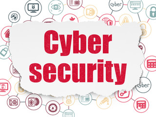 Fototapeta premium Protection concept: Cyber Security on Torn Paper background
