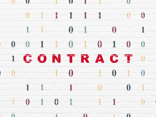 Finance concept: Contract on wall background