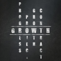 Finance concept: word Growth in solving Crossword Puzzle