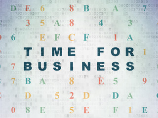 Fototapeta na wymiar Timeline concept: Time for Business on Digital Paper background
