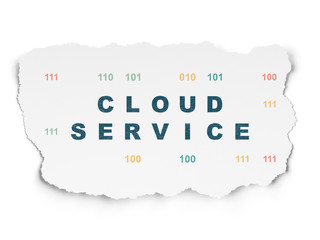 Cloud networking concept: Cloud Service on Torn Paper background