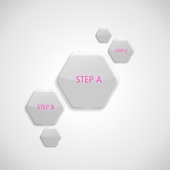 Modern 3d hexagonal infographic boxes.
