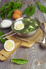 Sorrel soup with egg