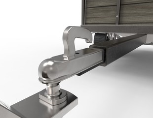 car tow ball and trailer isolated on white