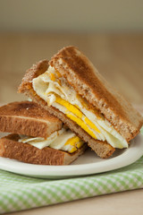 Fried Egg Sandwich on Whole Grain Toast - Breakfast