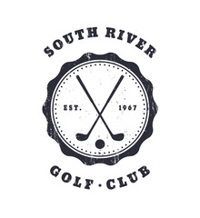 Golf Club Grunge Vintage Emblem, vector, eps10
