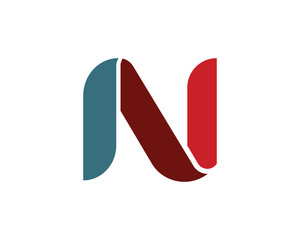 N Ribbon Letter Alphabet Logo Logotype