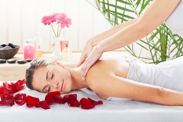 Obraz na płótnie Canvas Massaging, Spa Treatment, Aromatherapy.