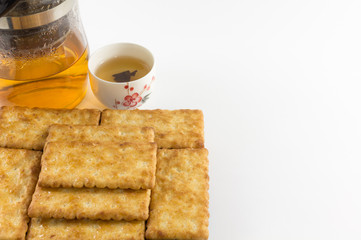 Salty Crackers with Tea