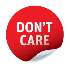 Red vector sticker text DON'T CARE