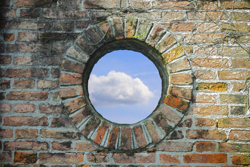 A round window where you see the sky - Freedom concept image