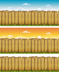 Fototapeta premium Seamless Spring Or Summer Wood Fence