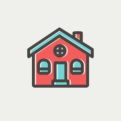 Church building thin line icon