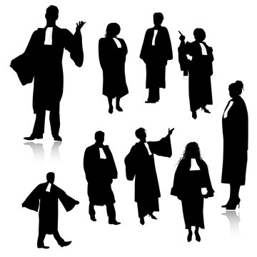 Lawyer silhouettes