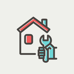 House repair thin line icon