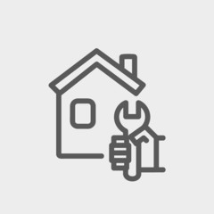 House repair thin line icon