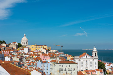 Lisbon skyline with National Pantheon and St Stephen church (Igr