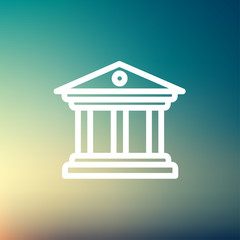 Museum building thin line icon