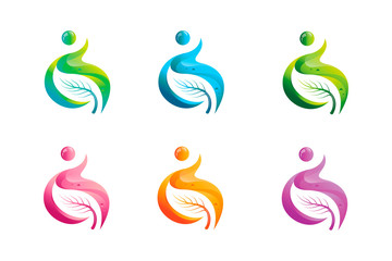 Health care logo template, modern and clean design.