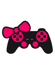 Gamer girl bow girl woman female controller