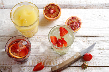 Different fresh cocktail