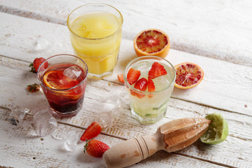 Different fresh cocktail