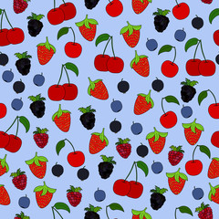 abstract doodle berry seamless pattern