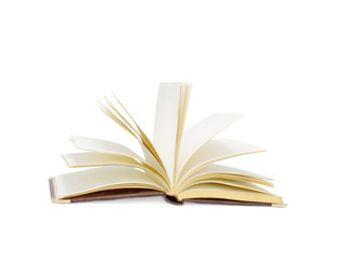 Open book isolated on white background
