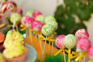 Cake pops in the candy bar