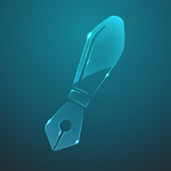 Vector glass fountain pen icon