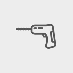 Hammer drill thin line icon