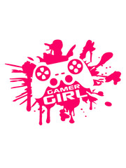 Gamer girl girls woman controller blood spatter drip graffiti klex