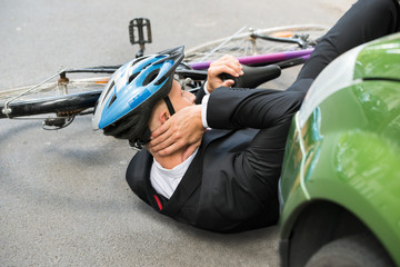 Male Cyclist After Car Accident