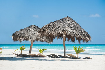 Double sunshade on Saona island
