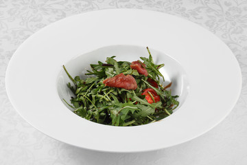 Salad of Arugula and ham