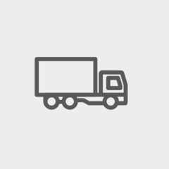 Delivery truck thin line icon