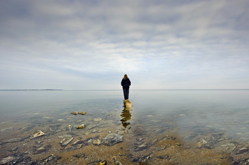 Person Gazing over the Chesapeake Bay