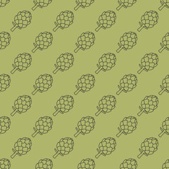 artichoke green seamless pattern