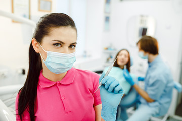 Dental anesthesia on a background of the patient