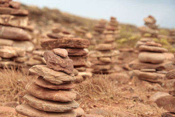 Fototapeta na wymiar Menorca, piedras apiladas, feng shui, espiritualidad
