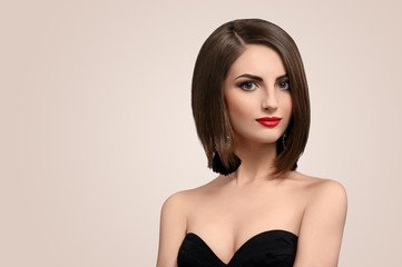 woman with beautiful hair bob