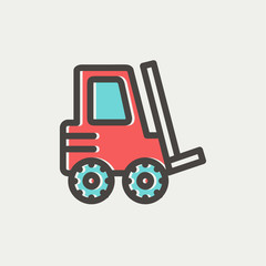 Forklift truck thin line icon