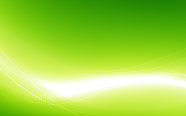 Abstract green background with white wave. Vector illustration
