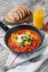 Shakshouka with fried egg.